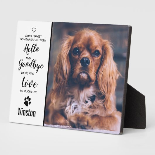 Pet Dog Memorial Keepomwille Sympathie Citaat Pet  Fotoplaat (Zijkant)