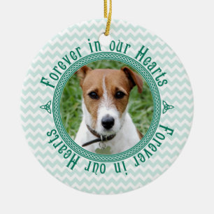 Pet Dog Memorial Keltische Knoop Foto Kerstmis Keramisch Ornament