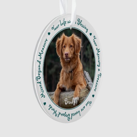 Pet Dog Memorial kerst Keepomwille Foto Ornament (voorkant)
