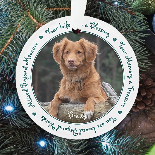 Pet Dog Memorial kerst Keepomwille Foto Ornament