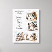 Pet Dog Memorial Marmer 4 Foto Collage Canvas Afdruk (Voorkant)