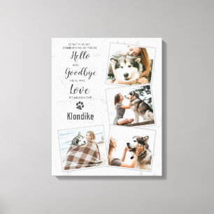 Pet Dog Memorial Marmer 4 Foto Collage Canvas Afdruk