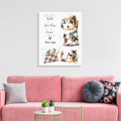 Pet Dog Memorial Marmer 4 Foto Collage Canvas Afdruk (Insitu (Woonkamer))