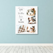 Pet Dog Memorial Marmer 4 Foto Collage Canvas Afdruk (Insitu (Houten vloer))