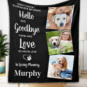 Pet Dog Memorial Personalized Pet Loss 3 Foto Fleece Deken