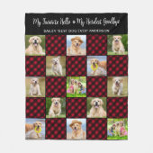 Pet Dog Memorial Persoonlijk 13 Foto Red Pset Fleece Deken (Voorkant)