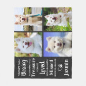 Pet Dog Memorial Persoonlijke foto collage Fleece Deken (Voorkant)