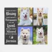 Pet Dog Memorial Persoonlijke foto collage Fleece Deken (Voorkant (Horizontaal))