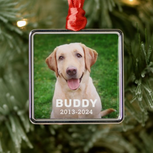 Pet Dog Memorial Persoonlijke foto Keepomwille Metalen Ornament (Boom)