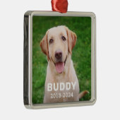 Pet Dog Memorial Persoonlijke foto Keepomwille Metalen Ornament (Rechts)
