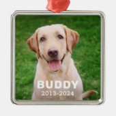 Pet Dog Memorial Persoonlijke foto Keepomwille Metalen Ornament (Voorkant)