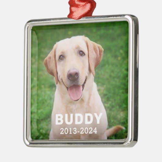 Pet Dog Memorial Persoonlijke foto Keepomwille Metalen Ornament (Links)