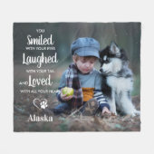 Pet Dog Memorial Persoonlijke foto Sympathie Fleece Deken (Voorkant (Horizontaal))