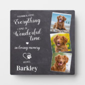 Pet Dog Memorial - Pet Loss Gift - Custom 3 Photo Fotoplaat (Voorkant)