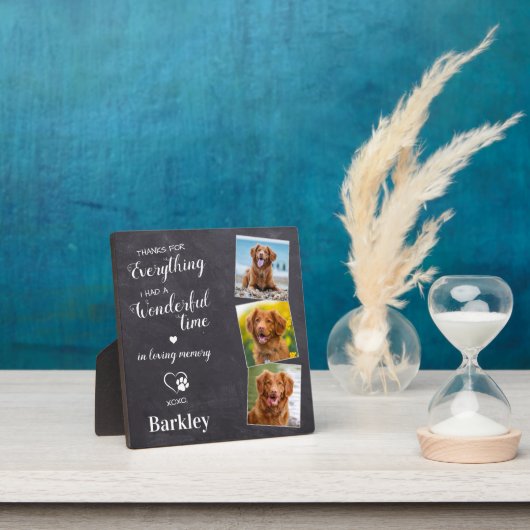 Pet Dog Memorial - Pet Loss Gift - Custom 3 Photo Fotoplaat (Insitu)