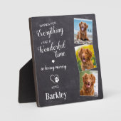 Pet Dog Memorial - Pet Loss Gift - Custom 3 Photo Fotoplaat (Voorkant)