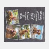Pet Dog Memorial Pet Loss Keepomwille Foto Collage Fleece Deken (Voorkant (Horizontaal))