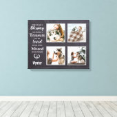 Pet Dog Memorial Pet Loss Photo Collage Canvas Afdruk (Insitu (Houten vloer))