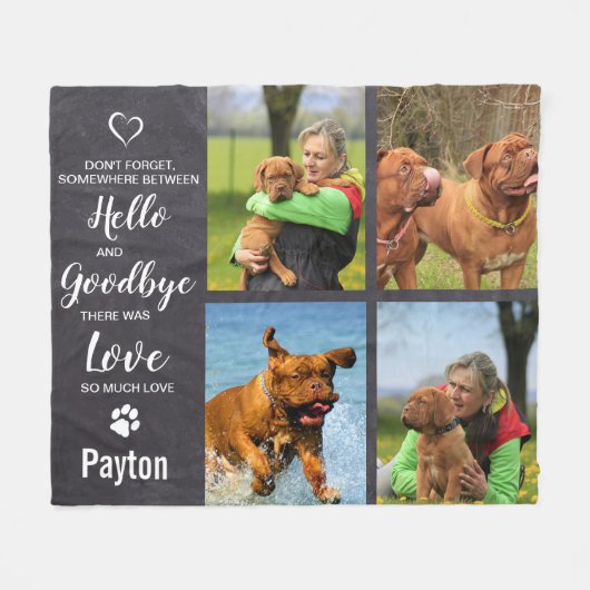 Pet Dog Memorial Pet Loss Photo Collage Fleece Deken (Voorkant (Horizontaal))
