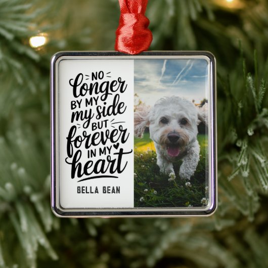 Pet Dog Memorial Quote Foto Metalen Ornament (Boom)
