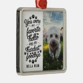 Pet Dog Memorial Quote Foto Metalen Ornament (Rechts)