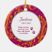 Pet Dog Memorial Roze Sinaasappel Foto Kerst Keramisch Ornament (Achterkant)