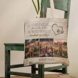 Pet Dog Memorial Rustic Wood Foto Collage Tote Bag