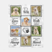 Pet Dog Memorial Sympathy Custom 6 Photo Collage Fleece Deken (Voorkant)