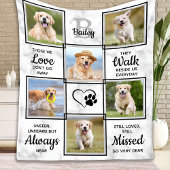 Pet Dog Memorial Sympathy Custom 6 Photo Collage Fleece Deken