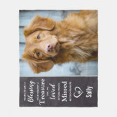 Pet Dog Memorial Sympathy Keepomwille Foto Fleece Deken (Voorkant)
