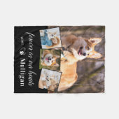 Pet Dog Memorial Sympathy Keepslag 4 Foto Collage Fleece Deken (Voorkant (Horizontaal))