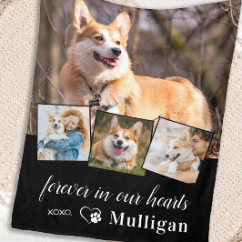Pet Dog Memorial Sympathy Keepslag 4 Foto Collage Fleece Deken