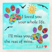 Pet Dog Memorial Sympathy Onderzetter Glazen Onderzetter (Voorkant)