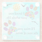 Pet Dog Memorial Sympathy Onderzetter Glazen Onderzetter (Achterkant)