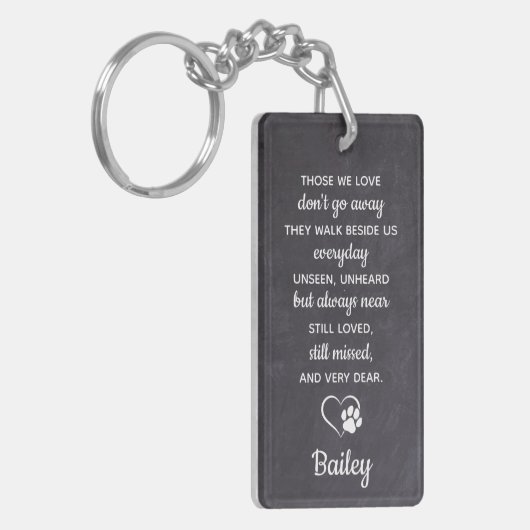Pet Dog Memorial Sympathy Quote Pet Loss Keepomwil Sleutelhanger (Voorkant Links)