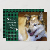 Pet Dog Naughty en Nice Green Black Pset Feestdagenkaart (Voorkant / Achterkant)