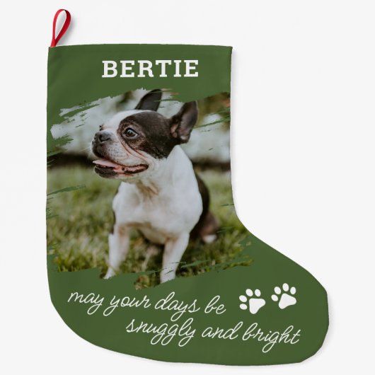 Pet Dog of Cat Photo Large Kerststop Grote Kerstsok (Voorkant)