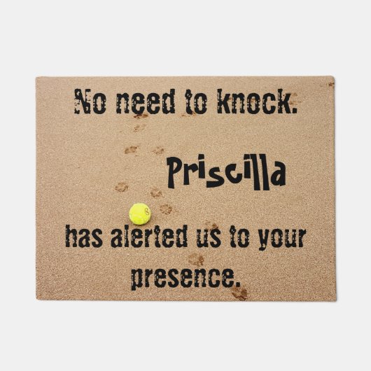 Pet Dog Paw afdrukken in Zand Geen noodzaak om te  Deurmat (Voorkant)