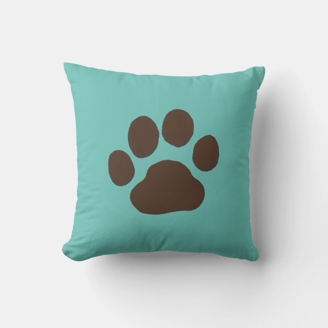 Pet Dog Paw Print | Cool Canine Lover's Kussen (Voorkant)