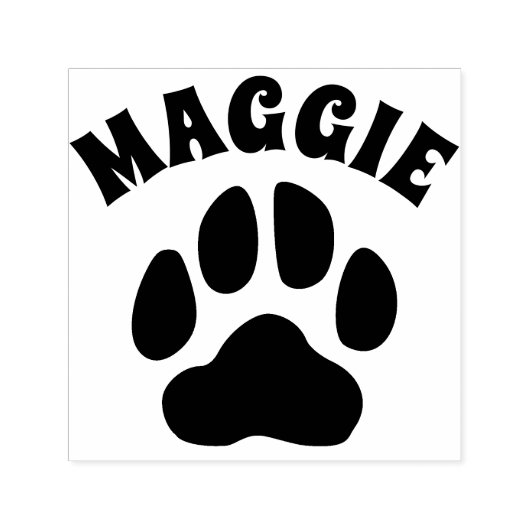 Pet Dog Paw Print Mark en handtekening gepersonali Zelfinktende Stempel (Design)