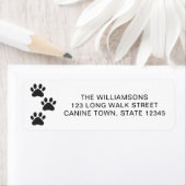 Pet Dog Paw Print Retour Adres Label (Insitu)