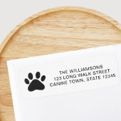 Pet Dog Paw Print Retouradres Etiket