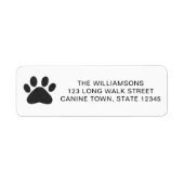 Pet Dog Paw Print Retouradres Etiket (Voorkant)