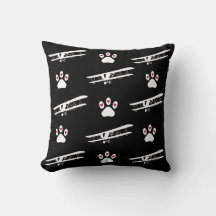 Pet Dog Paw Print & Vliegtuig, Eenvoudige Schattig