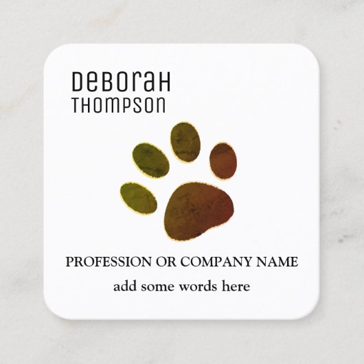 Pet Dog Paw visitekaartje (Voorkant)