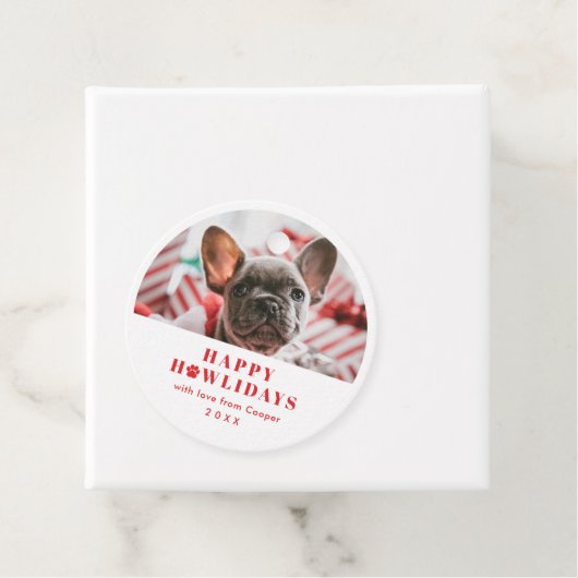 Pet Dog Paws met kerstcadeautjes Vakantievakantie Bedankjes Labels (In situ)