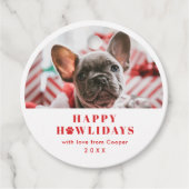 Pet Dog Paws met kerstcadeautjes Vakantievakantie Bedankjes Labels (Voorkant)