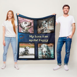 Pet dog photo collage dalmatian fleece deken
