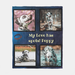 Pet dog photo collage dalmatian fleece deken