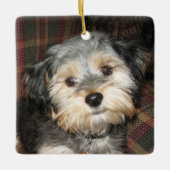 Pet Dog Photo Lijst - Naam achteraan toevoegen Keramisch Ornament (Voorkant)